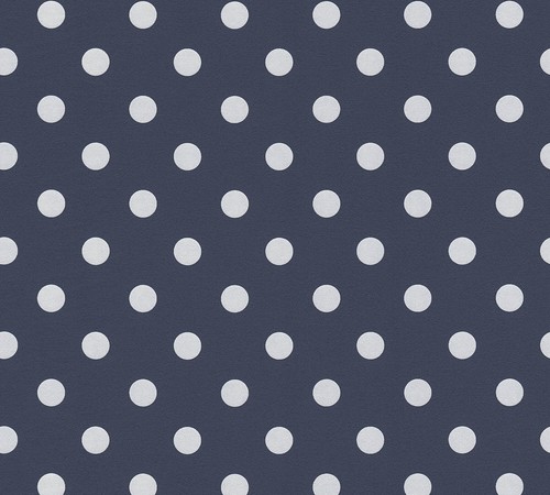 Vliestapete punkte blau weiß - blau,